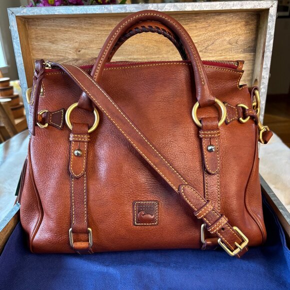 Dooney & Bourke Italian Florentine Leather Satchel/Shoulder/Crossbody Bag - Picture 1 of 16